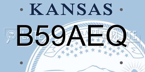 B59AEQ Kansas License Plate