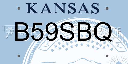 B59SBQ Kansas License Plate