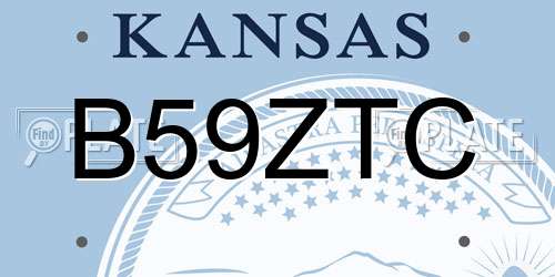 B59ZTC Kansas License Plate