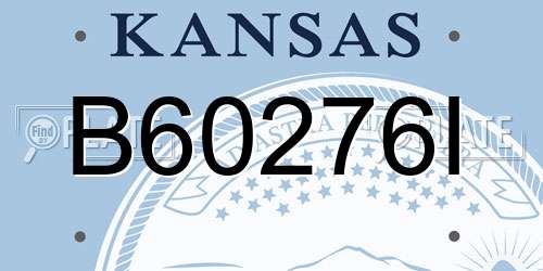 B60276I Kansas License Plate