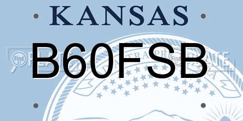 B60FSB Kansas License Plate