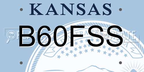 B60FSS Kansas License Plate