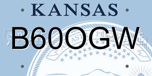 B60OGW Kansas License Plate