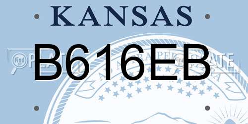 B616EB Kansas License Plate