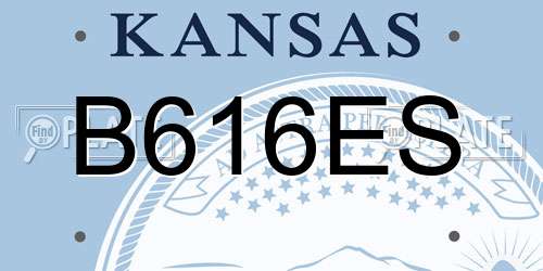 B616ES Kansas License Plate