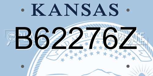 B62276Z Kansas License Plate
