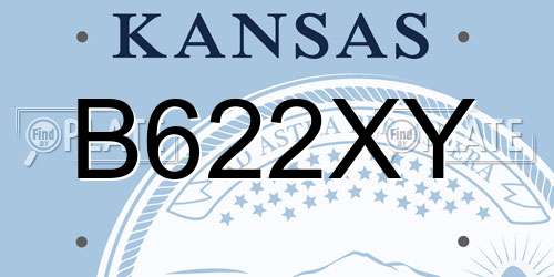B622XY Kansas License Plate