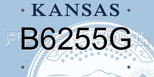 B6255G Kansas License Plate