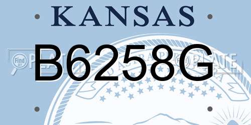 B6258G Kansas License Plate