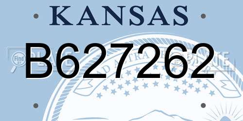 B627262 Kansas License Plate