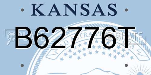 B62776T Kansas License Plate