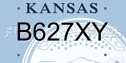 B627XY Kansas License Plate