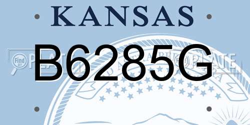 B6285G Kansas License Plate