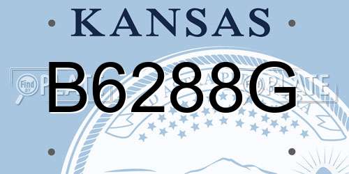 B6288G Kansas License Plate