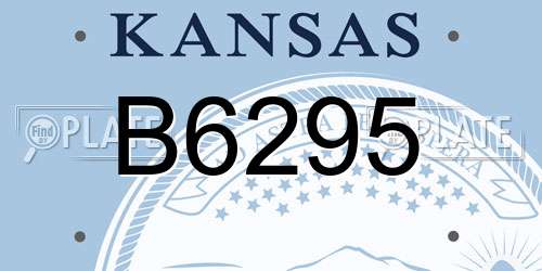 B6295 Kansas License Plate