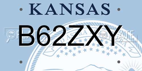 B62ZXY Kansas License Plate