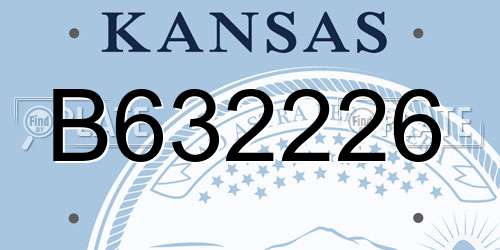 B632226 Kansas License Plate