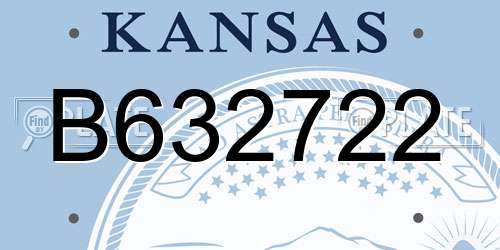 B632722 Kansas License Plate