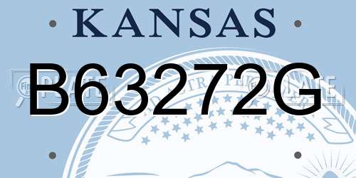 B63272G Kansas License Plate