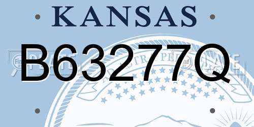 B63277Q Kansas License Plate
