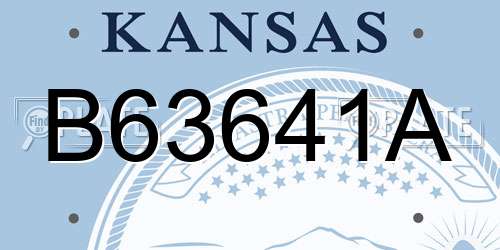 B63641A Kansas License Plate