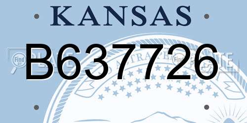 B637726 Kansas License Plate