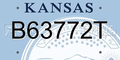 B63772T Kansas License Plate