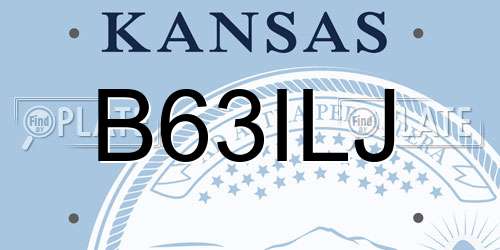 B63ILJ Kansas License Plate