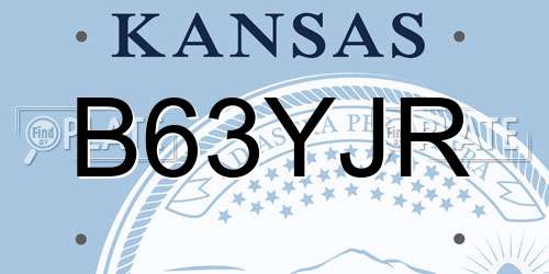 B63YJR Kansas License Plate