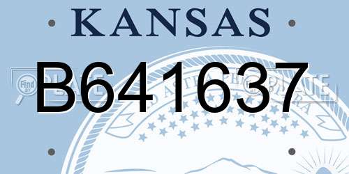 B641637 Kansas License Plate