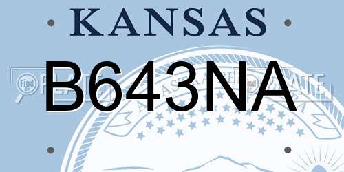 B643NA Kansas License Plate