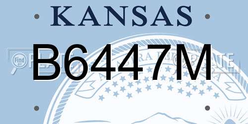 B6447M Kansas License Plate