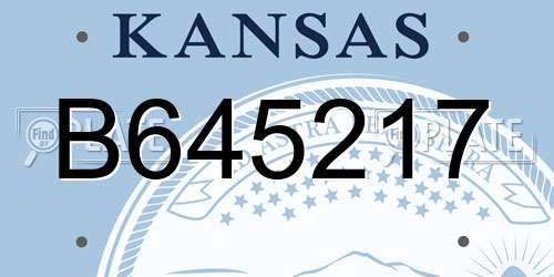 B645217 Kansas License Plate