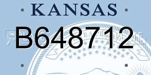 B648712 Kansas License Plate