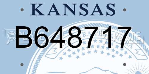 B648717 Kansas License Plate