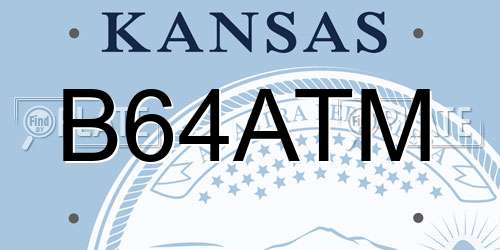 B64ATM Kansas License Plate