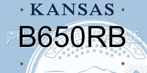 B650RB Kansas License Plate