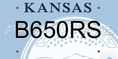 B650RS Kansas License Plate