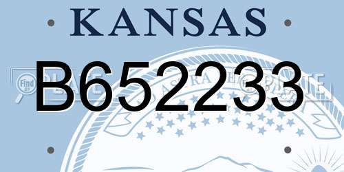 B652233 Kansas License Plate