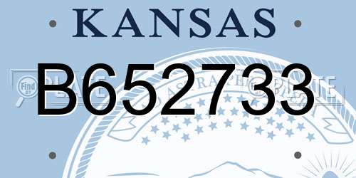 B652733 Kansas License Plate