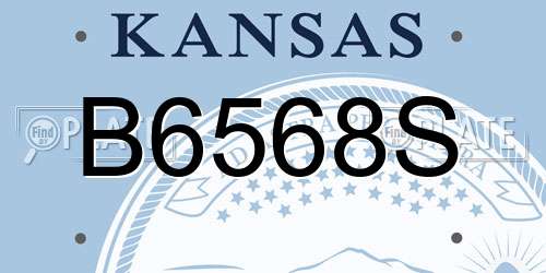 B6568S Kansas License Plate