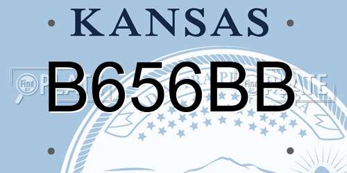 B656BB Kansas License Plate
