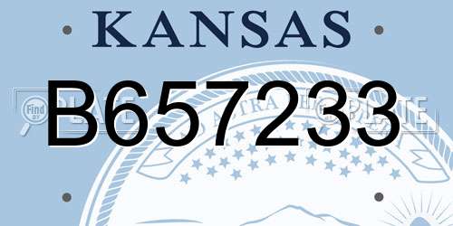 B657233 Kansas License Plate