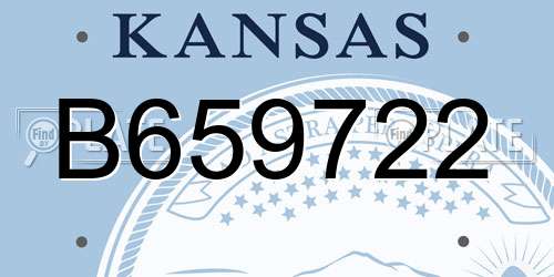 B659722 Kansas License Plate