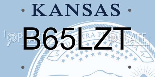 B65LZT Kansas License Plate