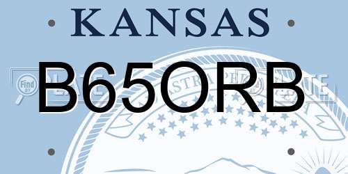B65ORB Kansas License Plate