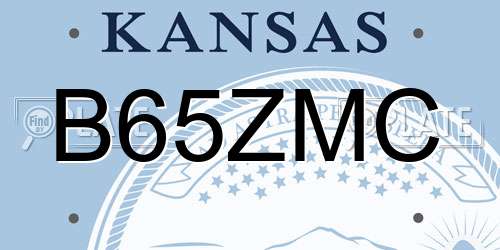B65ZMC Kansas License Plate