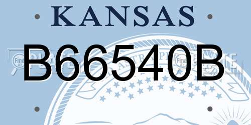 B66540B Kansas License Plate