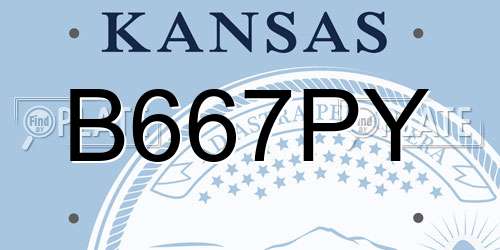 B667PY Kansas License Plate