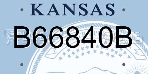 B66840B Kansas License Plate